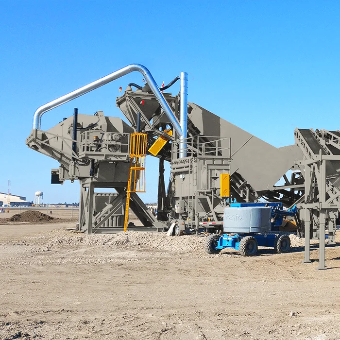 RexCon Mobile 12 SE hydraulic self-erect central mix setup